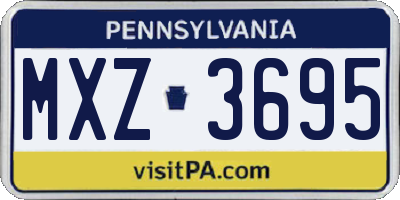 PA license plate MXZ3695