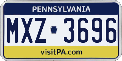 PA license plate MXZ3696