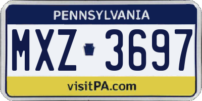 PA license plate MXZ3697