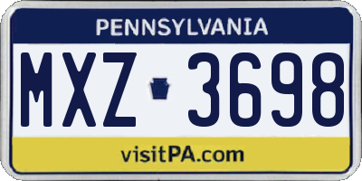 PA license plate MXZ3698