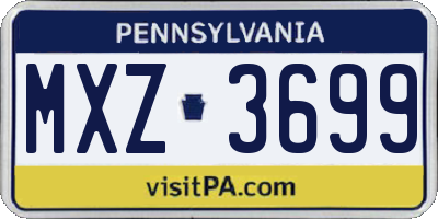 PA license plate MXZ3699