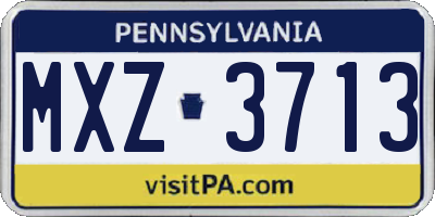 PA license plate MXZ3713