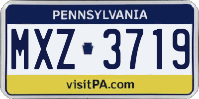 PA license plate MXZ3719
