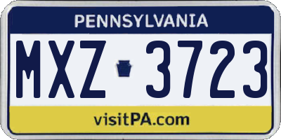 PA license plate MXZ3723