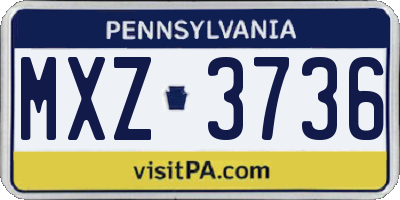 PA license plate MXZ3736
