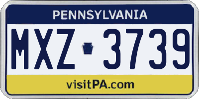 PA license plate MXZ3739