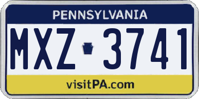 PA license plate MXZ3741