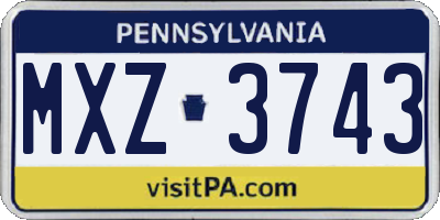 PA license plate MXZ3743
