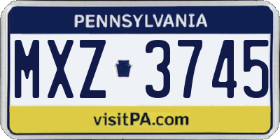 PA license plate MXZ3745