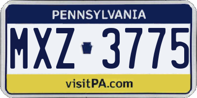PA license plate MXZ3775