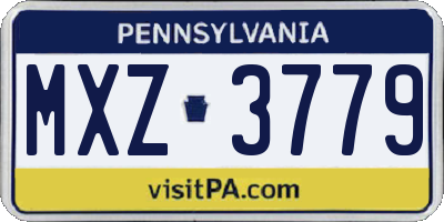 PA license plate MXZ3779
