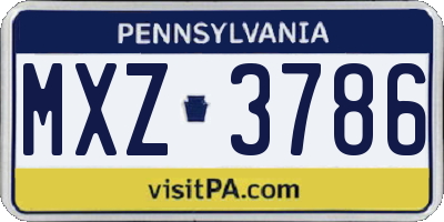 PA license plate MXZ3786