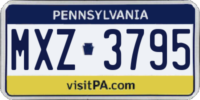 PA license plate MXZ3795