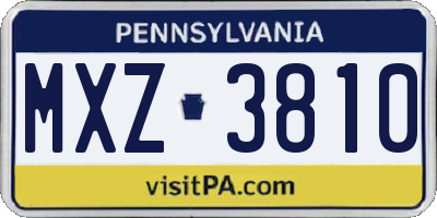 PA license plate MXZ3810