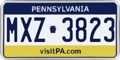 PA license plate MXZ3823