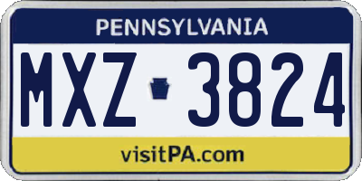 PA license plate MXZ3824