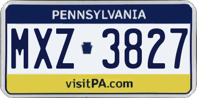 PA license plate MXZ3827