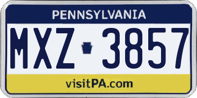PA license plate MXZ3857