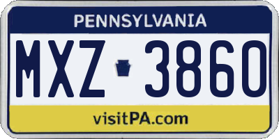 PA license plate MXZ3860