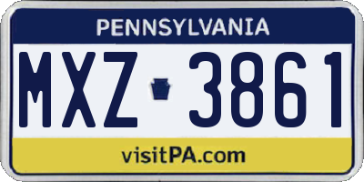 PA license plate MXZ3861