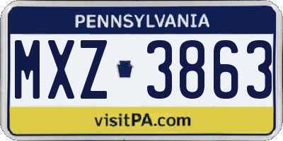 PA license plate MXZ3863