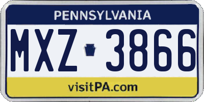PA license plate MXZ3866