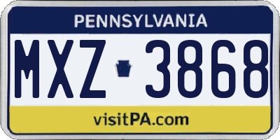 PA license plate MXZ3868