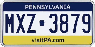 PA license plate MXZ3879