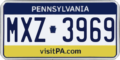 PA license plate MXZ3969