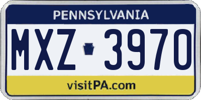 PA license plate MXZ3970