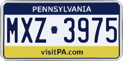 PA license plate MXZ3975