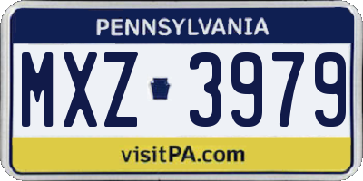 PA license plate MXZ3979