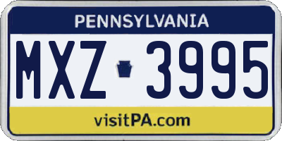 PA license plate MXZ3995