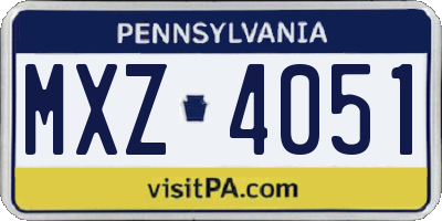 PA license plate MXZ4051