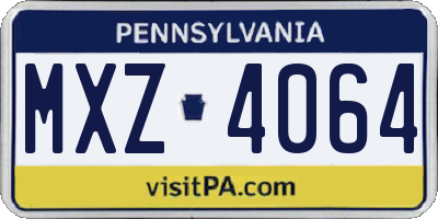 PA license plate MXZ4064