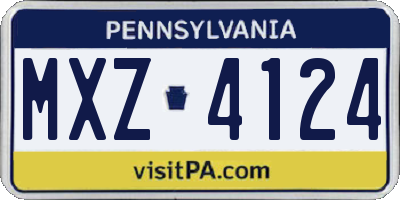 PA license plate MXZ4124