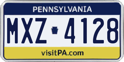 PA license plate MXZ4128
