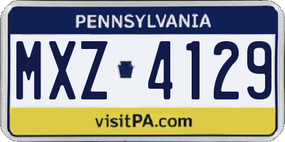 PA license plate MXZ4129