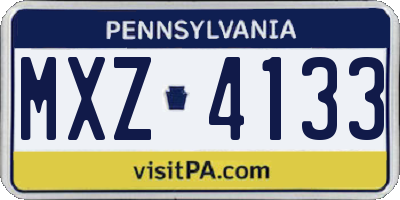 PA license plate MXZ4133