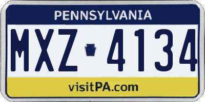 PA license plate MXZ4134