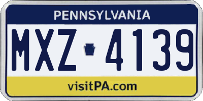 PA license plate MXZ4139