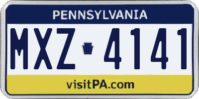PA license plate MXZ4141