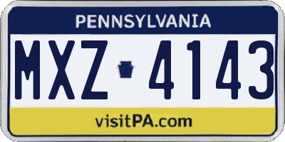 PA license plate MXZ4143