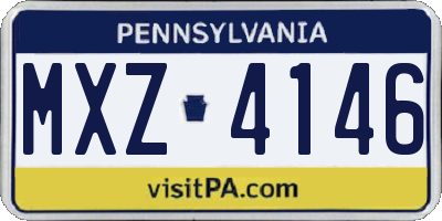 PA license plate MXZ4146