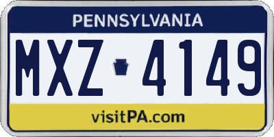 PA license plate MXZ4149