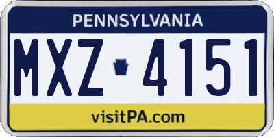 PA license plate MXZ4151