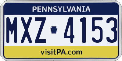 PA license plate MXZ4153