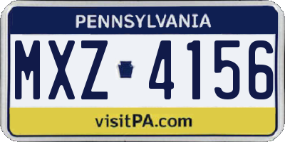 PA license plate MXZ4156