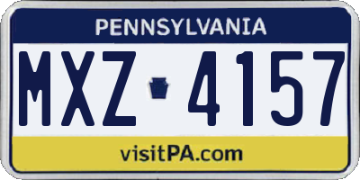 PA license plate MXZ4157