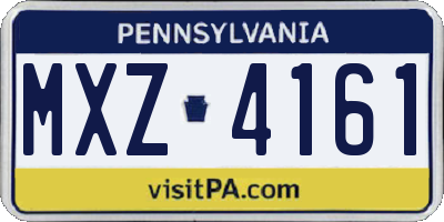 PA license plate MXZ4161